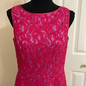Adrianna Papell pink lace dress 10